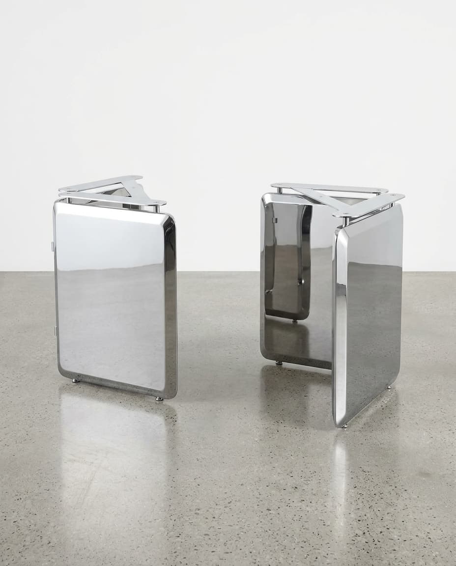 Chrome Mirror Pillow table legs